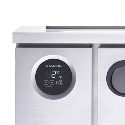 스타리온 SR-V09BAR 업소용 반찬냉장고 테이블 3자 내부스텐 올스텐 디지털 직냉식 900x700x850mm 식당 급식 관공서