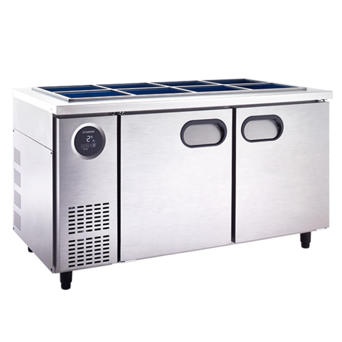 스타리온 SR-V15BAR 업소용 반찬냉장고 테이블 5자 내부스텐 올스텐 디지털 직냉식 1500x700x850mm 식당 급식 관공서
