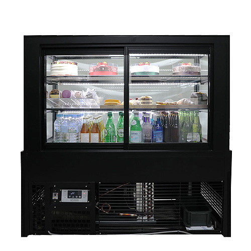 세경냉동 SKJRF-B180B 업소용 카페 제과쇼케이스 2단 3단 케익 샌드위치 음료수 진열 냉장고 블랙 1800 x 650 x 1200mm