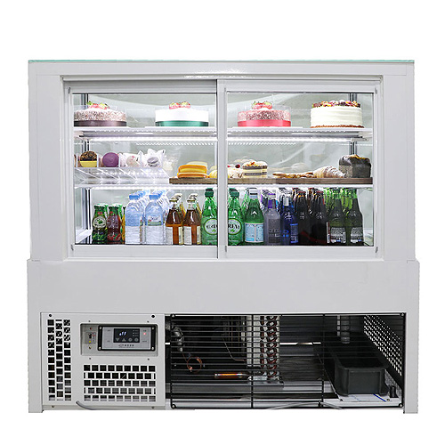 세경냉동 SKJRF-B180B 업소용 제과쇼케이스 2단 3단 카페 음료 샌드위치 진열 냉장고 화이트 1800 x 650 x 1200mm