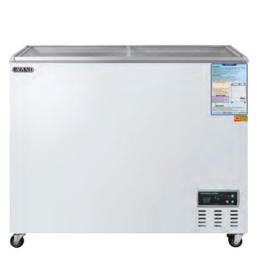 그랜드 우성 CWSM-270FAD 업소용 냉동 쇼케이스 디지털 아날로그 유리 도어 냉동고 평대 아이스크림 냉동 식품 보관 270L 1000x650x870mm