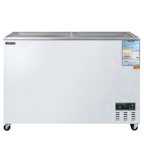 그랜드 우성 CWSM-360FAD 업소용 냉동 쇼케이스 디지털 아날로그 유리 도어 냉동고 평대 아이스크림 냉동 식품 보관 340L 1200x650x870mm