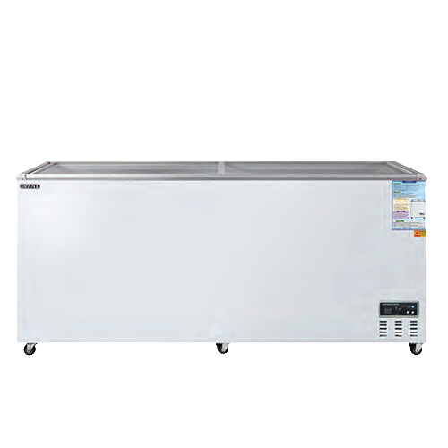 그랜드 우성 CWSM-700FAD 업소용 냉동 쇼케이스 디지털 아날로그 유리 도어 냉동고 평대 아이스크림 냉동 식품 보관 675L 1800x700x870mm
