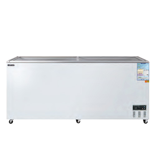 그랜드 우성 CWSM-850FAD 업소용 냉동 쇼케이스 디지털 아날로그 유리 도어 냉동고 평대 아이스크림 냉동 식품 보관 755L 1800x850x870mm